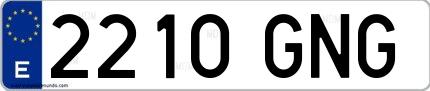 Ejemplo de matrícula española 2210 GNG