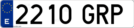 Ejemplo de matrícula de coche ordinaria 2210 GRP