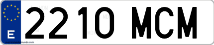 Ejemplo de matrícula de coche ordinaria 2210 MCM