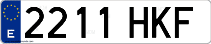 Ejemplo de matrícula de coche ordinaria 2211 HKF