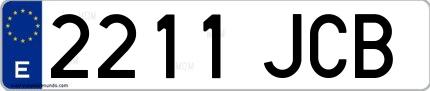 Ejemplo de matrícula española 2211 JCB