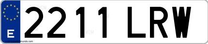 Ejemplo de matrícula española 2211 LRW