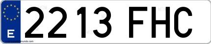 Ejemplo de matrícula española 2213 FHC