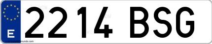 Ejemplo de matrícula española 2214 BSG