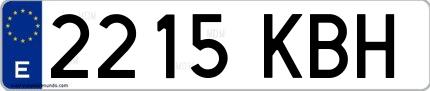 Ejemplo de matrícula española 2215 KBH