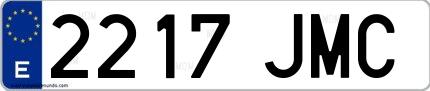 Ejemplo de matrícula española 2217 JMC