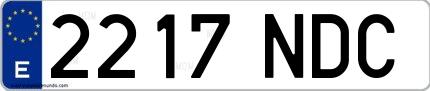 Ejemplo de matrícula española 2217 NDC