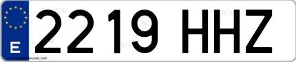 Ejemplo de matrícula española 2219 HHZ