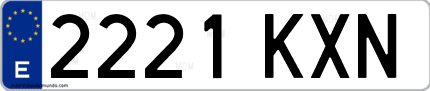 Ejemplo de matrícula de coche ordinaria 2221 KXN