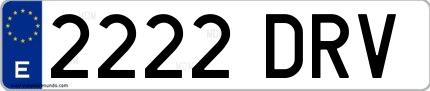 Ejemplo de matrícula española 2222 DRV