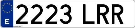 Ejemplo de matrícula española 2223 LRR