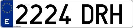 Ejemplo de matrícula española 2224 DRH