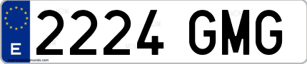 Ejemplo de matrícula de coche ordinaria 2224 GMG