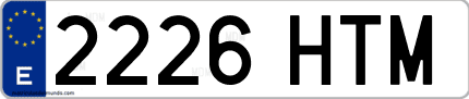 Ejemplo de matrícula de coche ordinaria 2226 HTM