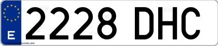 Ejemplo de matrícula española 2228 DHC