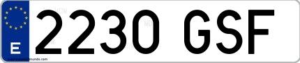 Ejemplo de matrícula española 2230 GSF