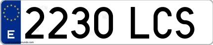 Ejemplo de matrícula española 2230 LCS