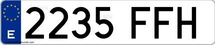 Ejemplo de matrícula española 2235 FFH