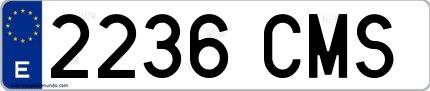 Ejemplo de matrícula española 2236 CMS