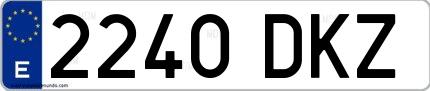 Ejemplo de matrícula española 2240 DKZ