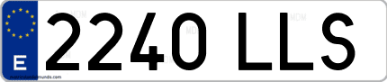 Ejemplo de matrícula de coche ordinaria 2240 LLS