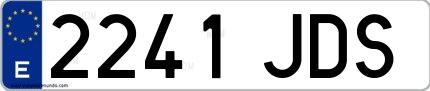 Ejemplo de matrícula española 2241 JDS