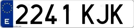 Ejemplo de matrícula española 2241 KJK