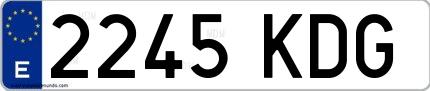 Ejemplo de matrícula española 2245 KDG