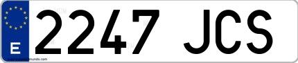 Ejemplo de matrícula española 2247 JCS