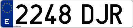 Ejemplo de matrícula de coche ordinaria 2248 DJR
