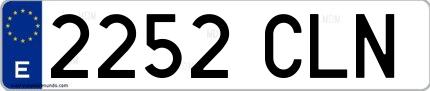 Ejemplo de matrícula española 2252 CLN