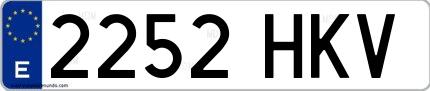 Ejemplo de matrícula española 2252 HKV