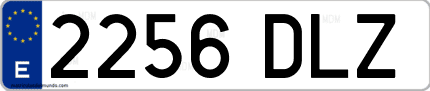 Ejemplo de matrícula de coche ordinaria 2256 DLZ