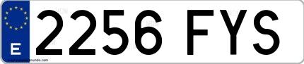 Ejemplo de matrícula española 2256 FYS