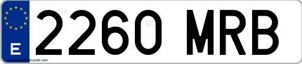 Ejemplo de matrícula española 2260 MRB