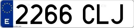 Ejemplo de matrícula española 2266 CLJ