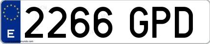 Ejemplo de matrícula española 2266 GPD