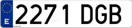 Ejemplo de matrícula española 2271 DGB