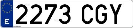 Ejemplo de matrícula española 2273 CGY