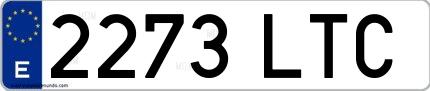 Ejemplo de matrícula española 2273 LTC