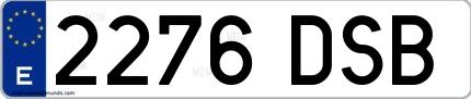 Ejemplo de matrícula española 2276 DSB