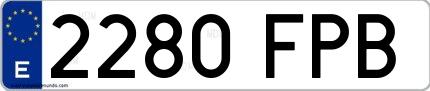 Ejemplo de matrícula española 2280 FPB