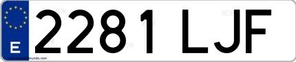 Ejemplo de matrícula española 2281 LJF