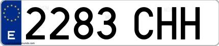 Ejemplo de matrícula española 2283 CHH