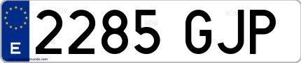 Ejemplo de matrícula española 2285 GJP