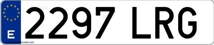 Ejemplo de matrícula española 2297 LRG