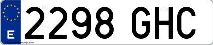 Ejemplo de matrícula española 2298 GHC