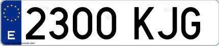 Ejemplo de matrícula española 2300 KJG