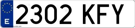 Ejemplo de matrícula española 2302 KFY