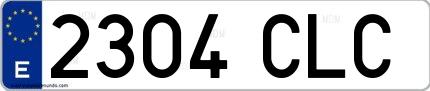 Ejemplo de matrícula española 2304 CLC